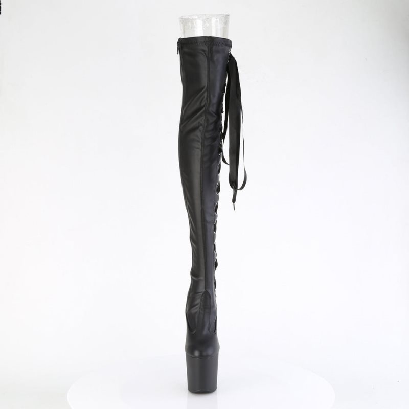 Pleaser Craze-3050 Vegan Leather Hoge Hakken Dames Zwart | BELGIE BEKCPUBL