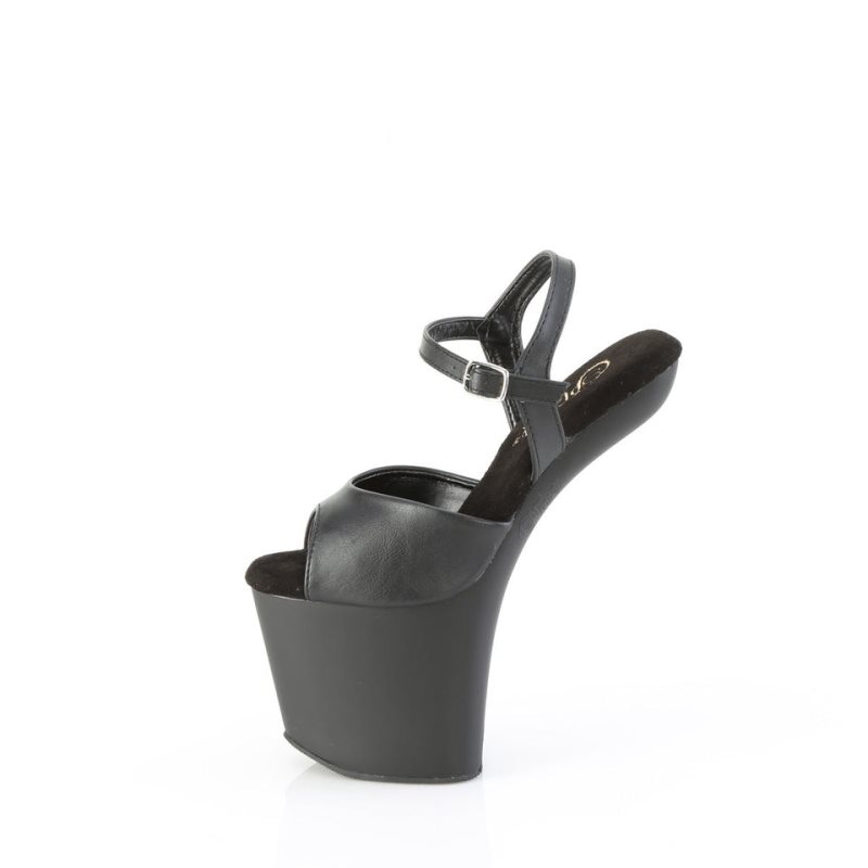 Pleaser Craze-809 Vegan Leather Hakken Dames Zwart | BELGIE BESVBGHM
