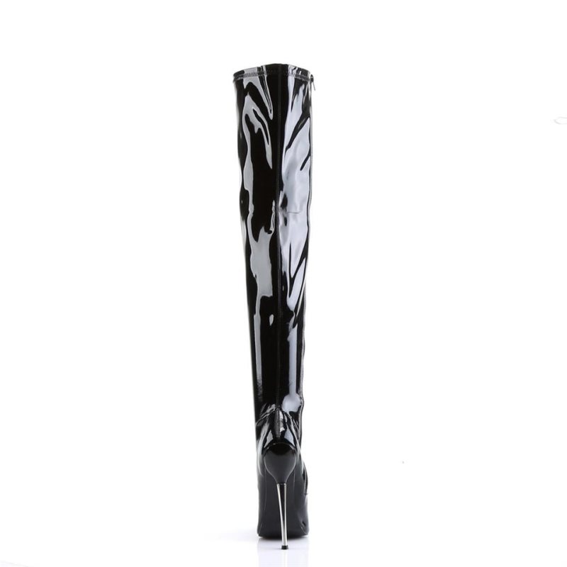 Pleaser Dagger-3000 Hoge Hakken Dames Zwart | BELGIE BEHKBROI
