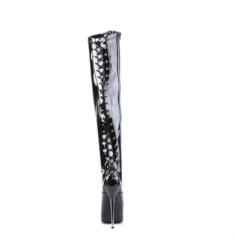 Pleaser Dagger-3060 Hoge Hakken Dames Zwart | BELGIE BEJVDFBU