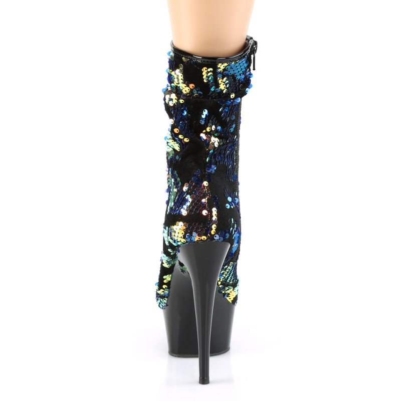 Pleaser Delight-1004 Laarzen Dames Blauw Zwart | BELGIE BEECUTPI