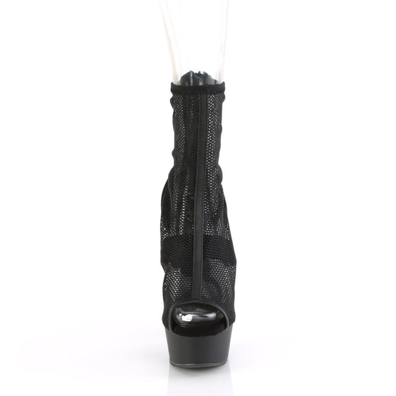 Pleaser Delight-1006 Vegan Leather Laarzen Dames Zwart | BELGIE BEFBSVAR