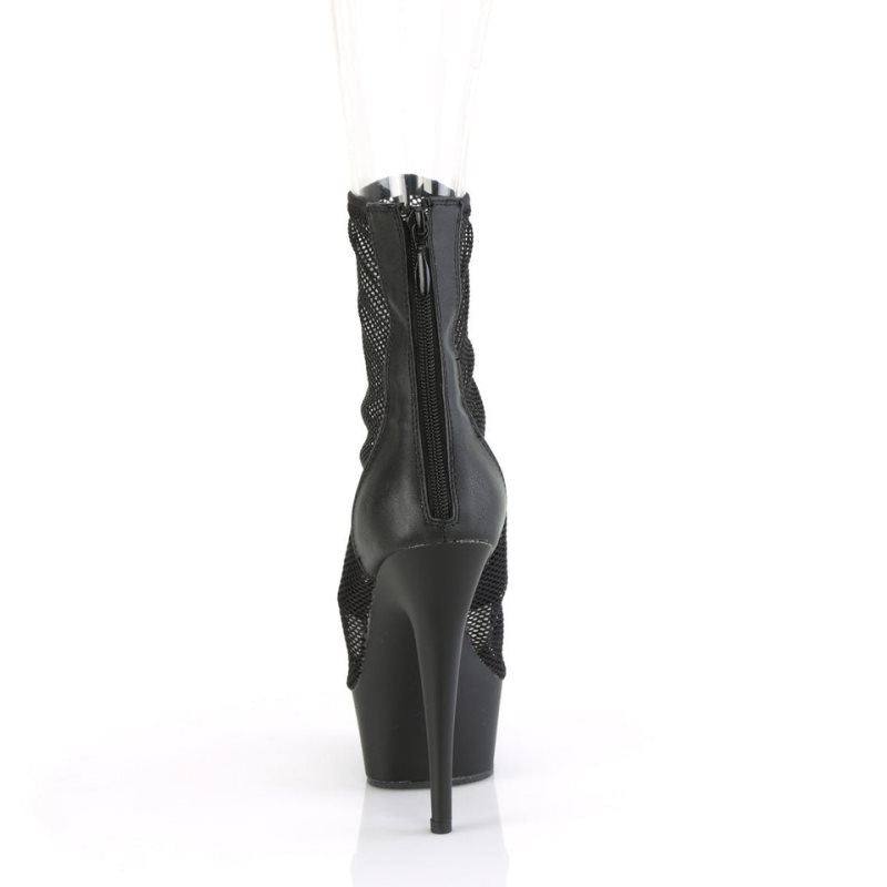 Pleaser Delight-1006 Vegan Leather Laarzen Dames Zwart | BELGIE BEFBSVAR