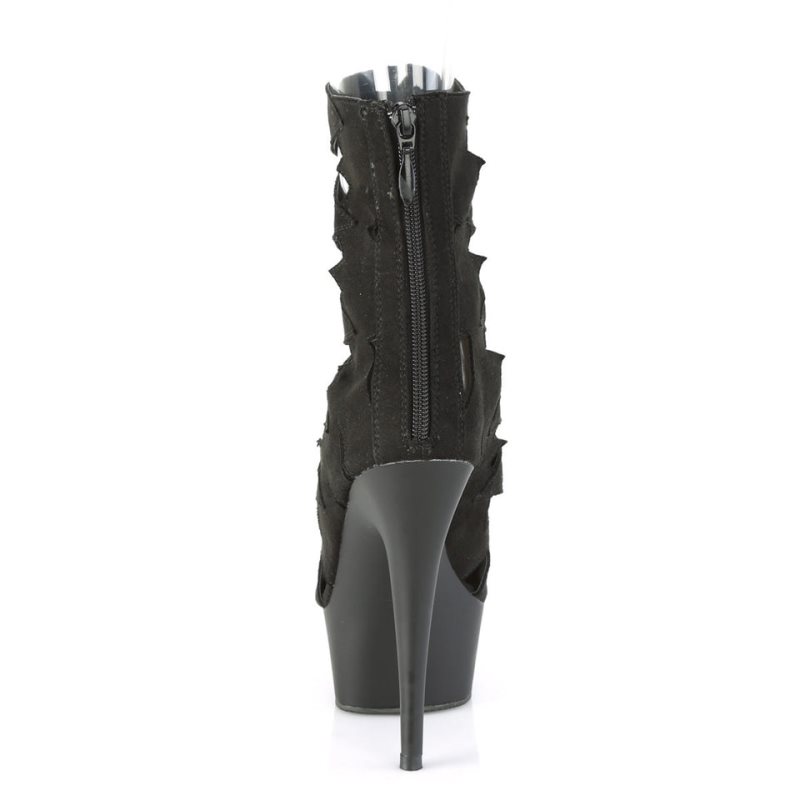 Pleaser Delight-1014 Suede Laarzen Dames Zwart | BELGIE BEEFJPIB
