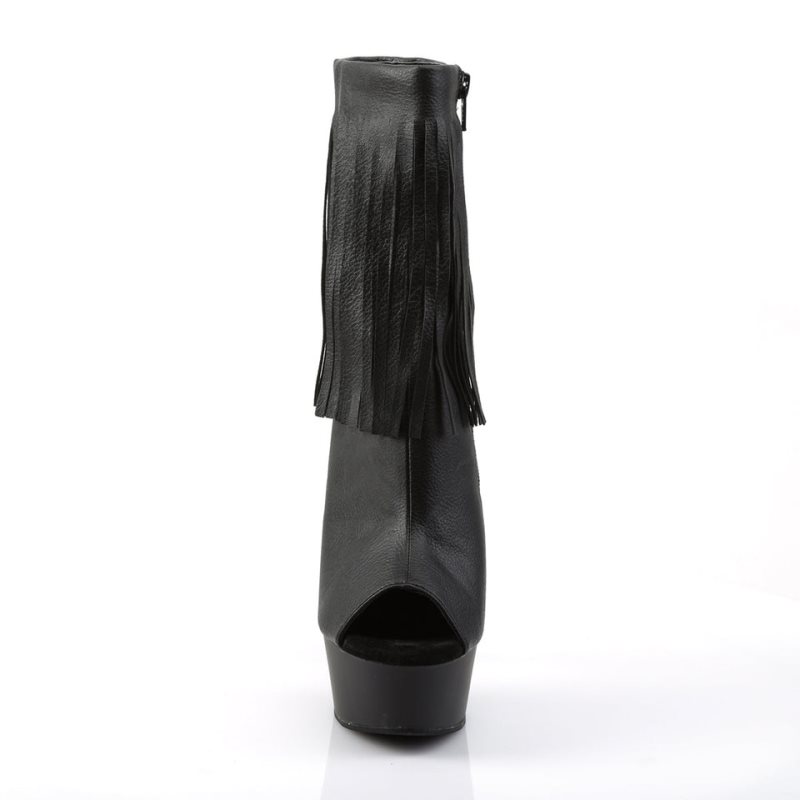 Pleaser Delight-1019 Vegan Leather Laarzen Dames Zwart | BELGIE BESKPEVW