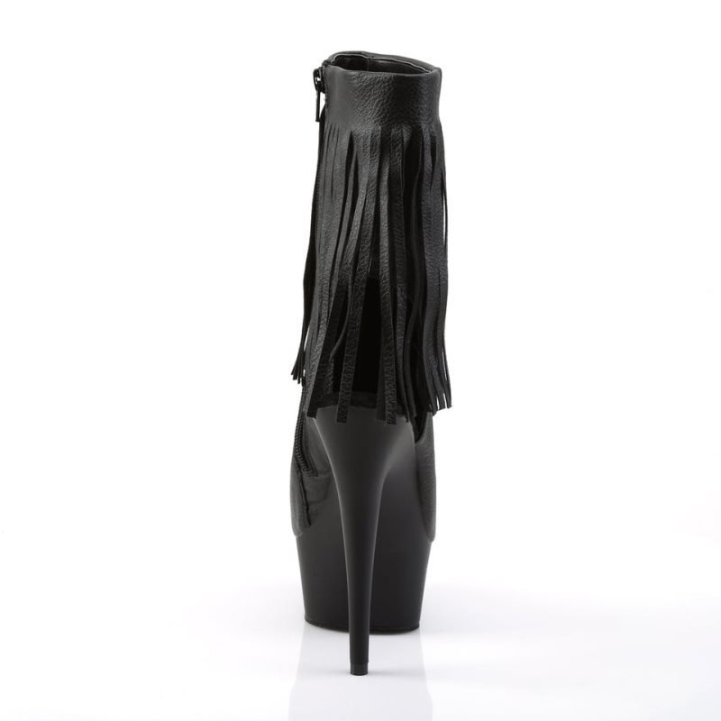 Pleaser Delight-1019 Vegan Leather Laarzen Dames Zwart | BELGIE BESKPEVW