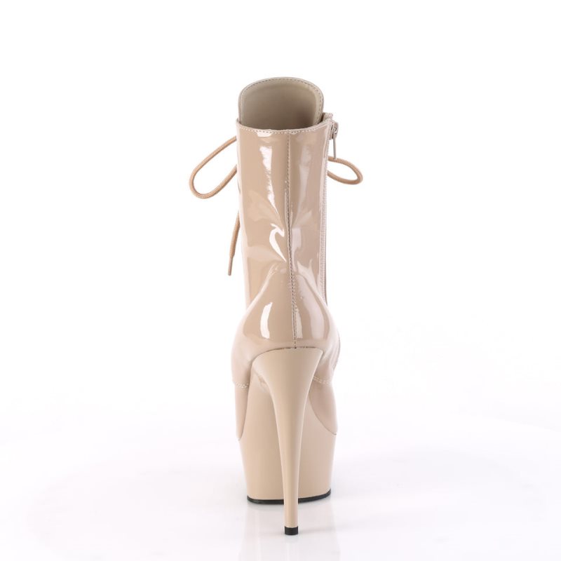 Pleaser Delight-1020 Laarzen Dames Beige | BELGIE BEEIWHQV