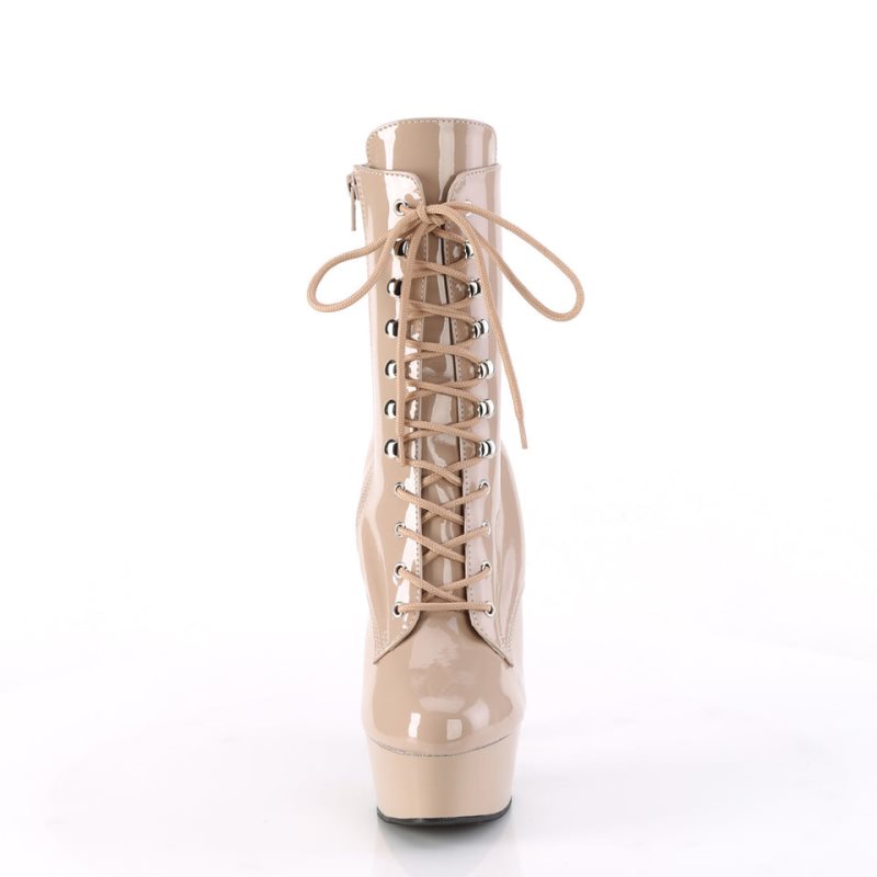 Pleaser Delight-1020 Laarzen Dames Beige | BELGIE BEEIWHQV