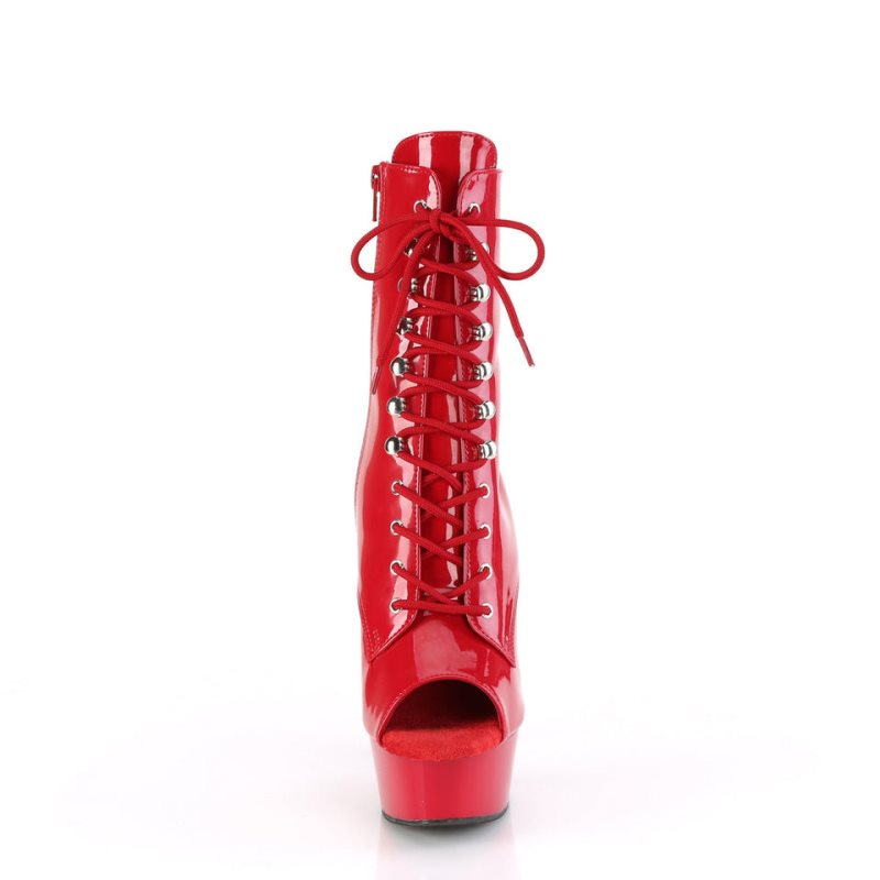 Pleaser Delight-1021 Laarzen Dames Rood | BELGIE BEKLWTPF