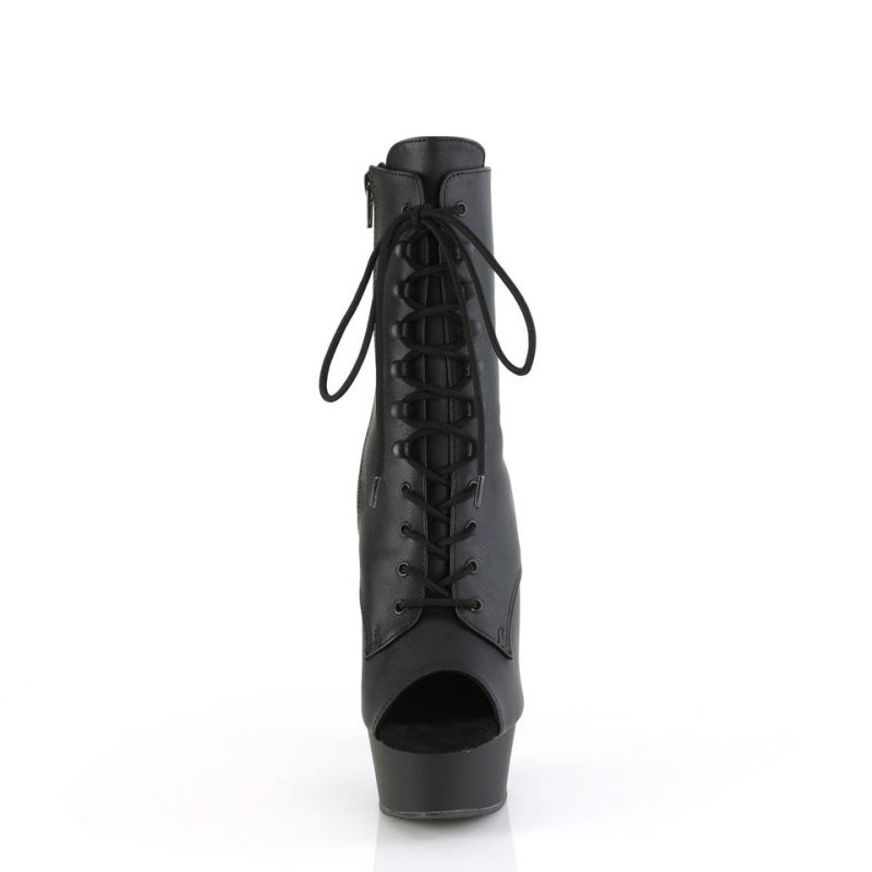 Pleaser Delight-1021 Vegan Leather Laarzen Dames Zwart | BELGIE BEQNDFMZ