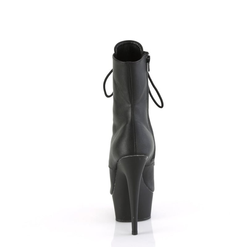 Pleaser Delight-1021 Vegan Leather Laarzen Dames Zwart | BELGIE BEQNDFMZ