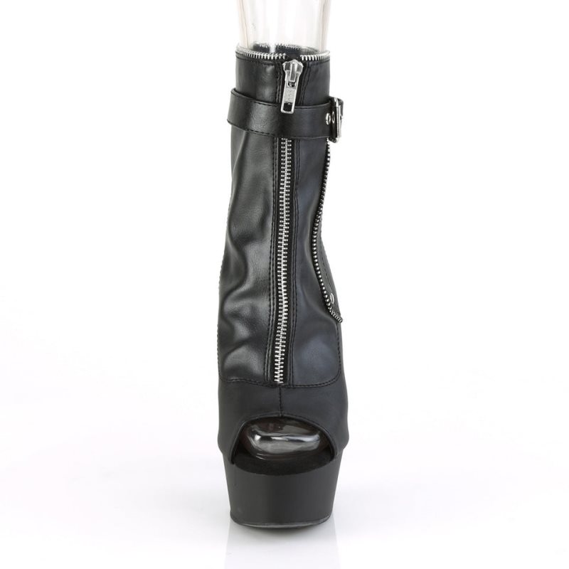 Pleaser Delight-1035 Vegan Leather Laarzen Dames Zwart | BELGIE BETCZQPR