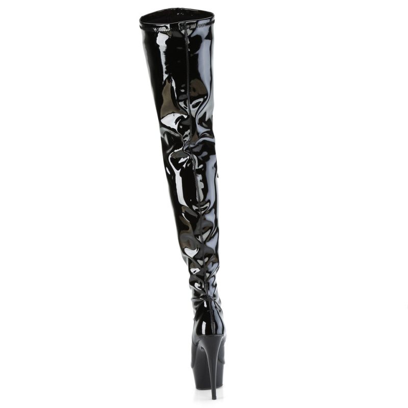 Pleaser Delight-3000BONE Hoge Hakken Dames Zwart | BELGIE BETEVAOS