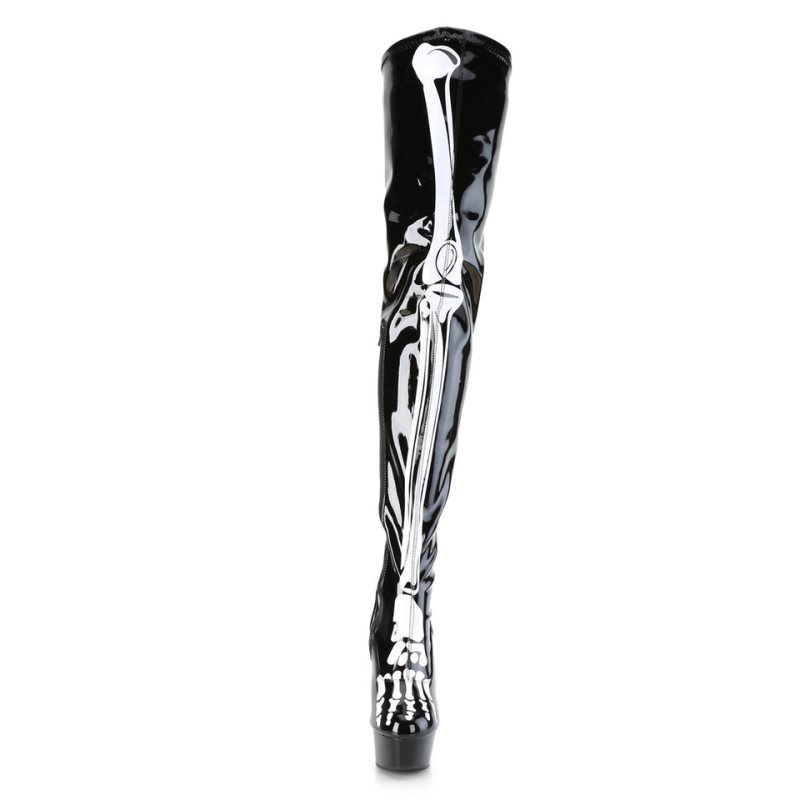 Pleaser Delight-3000BONE Hoge Hakken Dames Zwart | BELGIE BETEVAOS