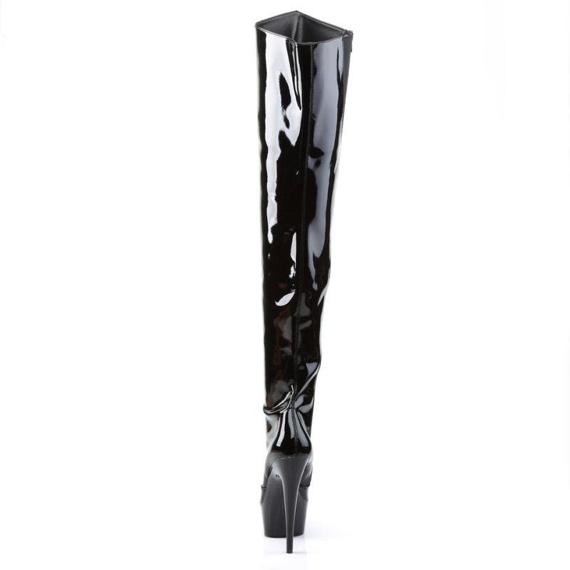 Pleaser Delight-3010 Hoge Hakken Dames Zwart | BELGIE BESJPFGZ