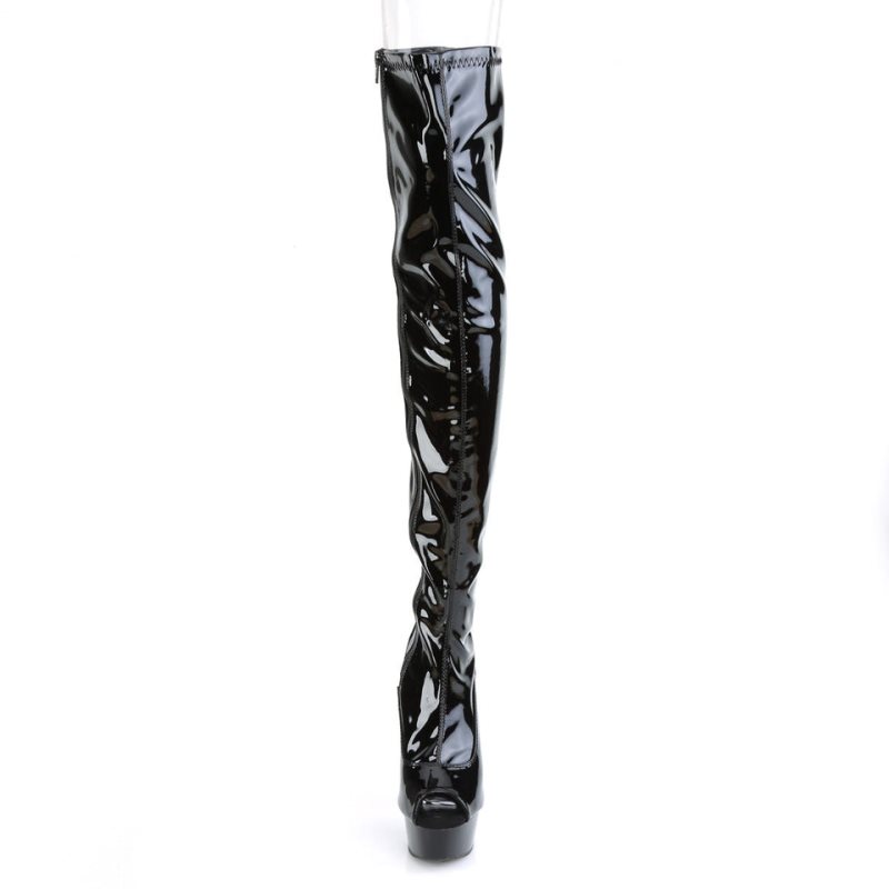 Pleaser Delight-3011 Hoge Hakken Dames Zwart | BELGIE BEXSAYZB