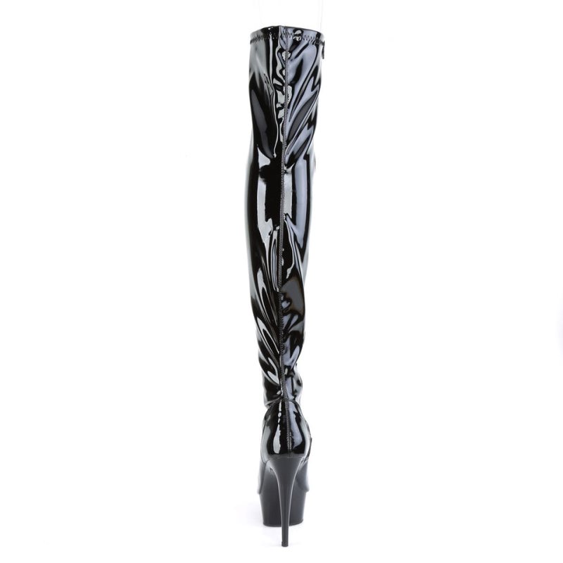 Pleaser Delight-3011 Hoge Hakken Dames Zwart | BELGIE BEXSAYZB