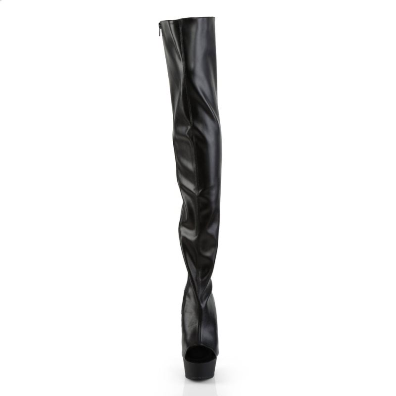 Pleaser Delight-3017 Vegan Leather Hoge Hakken Dames Zwart | BELGIE BELCJKNX