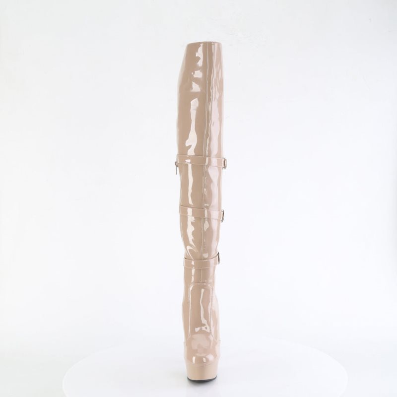 Pleaser Delight-3018 Hoge Hakken Dames Beige | BELGIE BENEOMUB