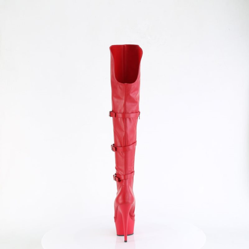 Pleaser Delight-3018 Vegan Leather Hoge Hakken Dames Rood | BELGIE BERDZFBY