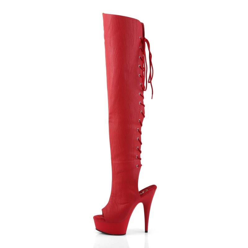 Pleaser Delight-3019 Hoge Hakken Dames Rood | BELGIE BEAYONQL