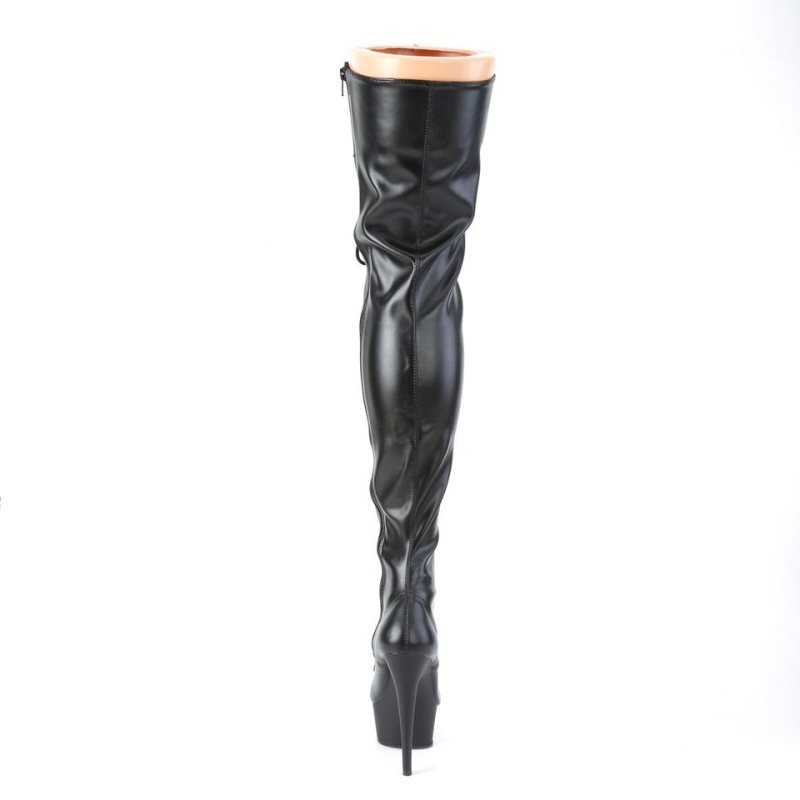 Pleaser Delight-3023 Vegan Leather Hoge Hakken Dames Zwart | BELGIE BEPSKRQX