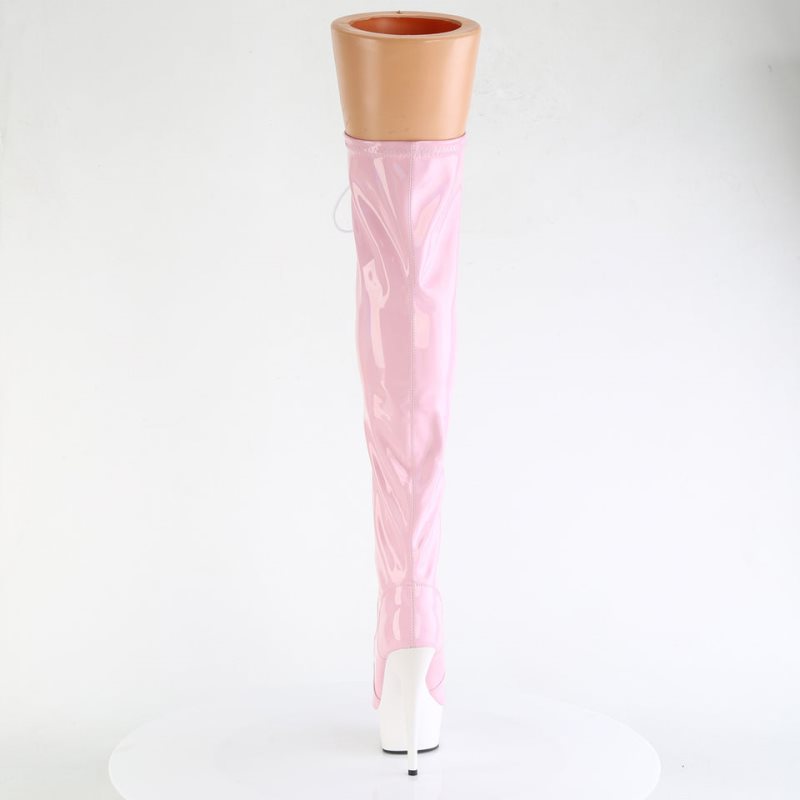 Pleaser Delight-3029 Hoge Hakken Dames Roze Wit | BELGIE BEXGILKQ