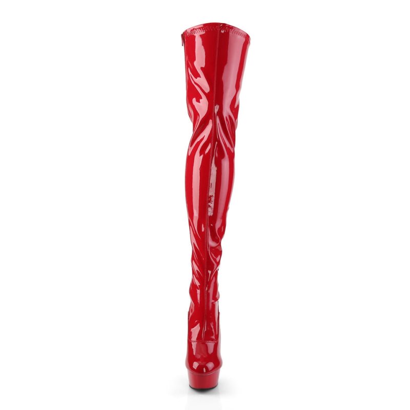Pleaser Delight-3063 Hoge Hakken Dames Rood | BELGIE BEBNTIYW