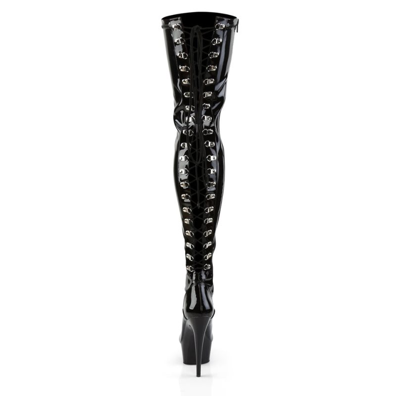 Pleaser Delight-3063 Hoge Hakken Dames Zwart | BELGIE BESMGBOC