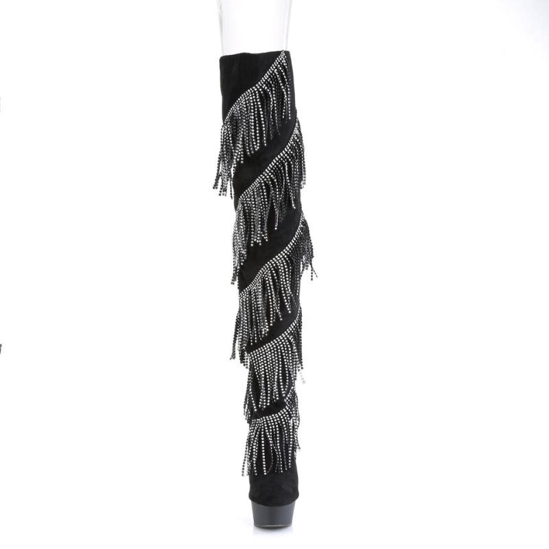 Pleaser Delight-3065 Hoge Hakken Dames Zilver Zwart | BELGIE BETOVQBG