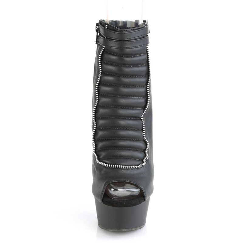 Pleaser Delight-600-18 Vegan Leather Hakken Dames Zwart | BELGIE BEIDJGHE