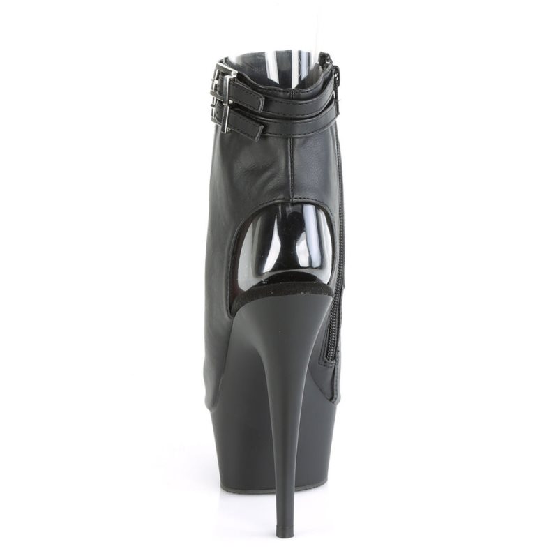 Pleaser Delight-600-18 Vegan Leather Hakken Dames Zwart | BELGIE BEIDJGHE
