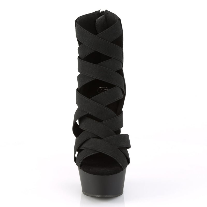 Pleaser Delight-600-24 Suede Hakken Dames Zwart | BELGIE BEJLKZBE