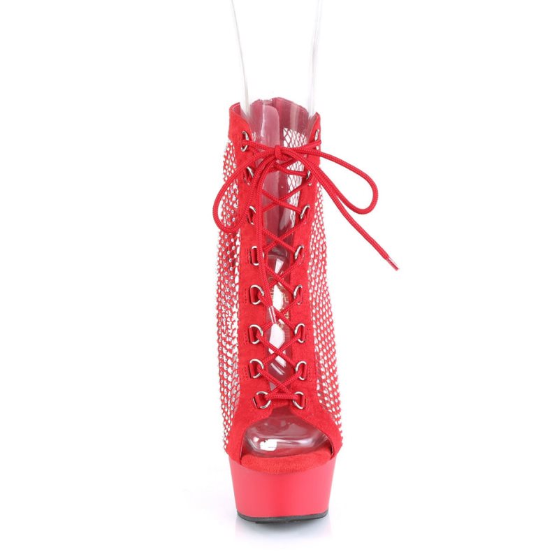 Pleaser Delight-600-33RM Laarzen Dames Rood | BELGIE BEALQETC