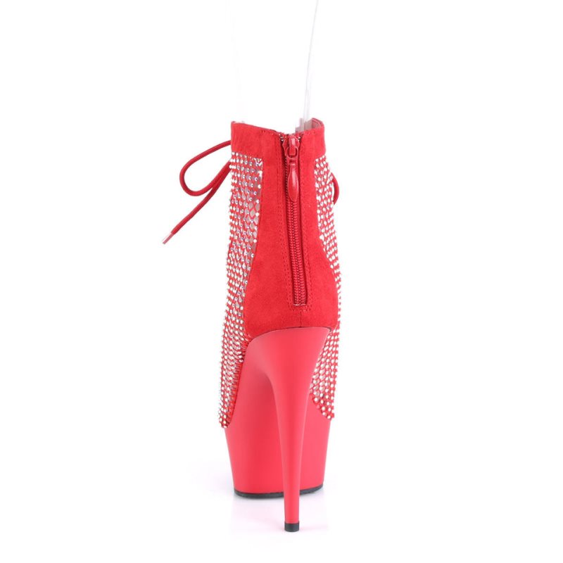 Pleaser Delight-600-33RM Laarzen Dames Rood | BELGIE BEALQETC