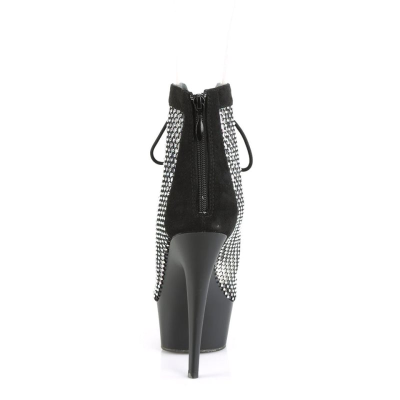 Pleaser Delight-600-33RM Suede Laarzen Dames Zwart | BELGIE BEGIZTMD