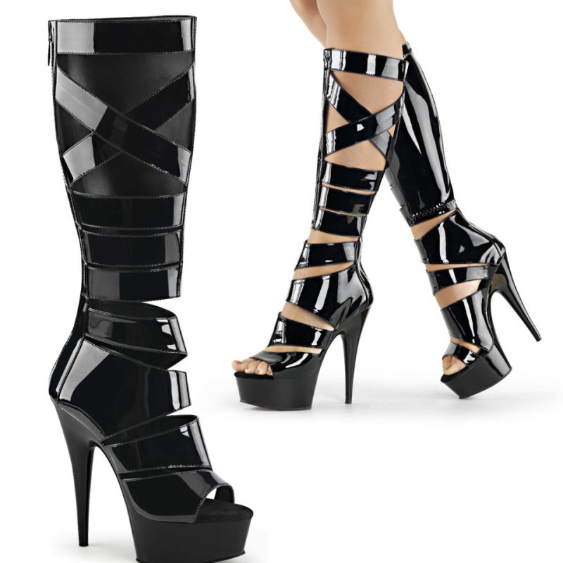 Pleaser Delight-600-49 Hakken Dames Zwart | BELGIE BEHNDPXW