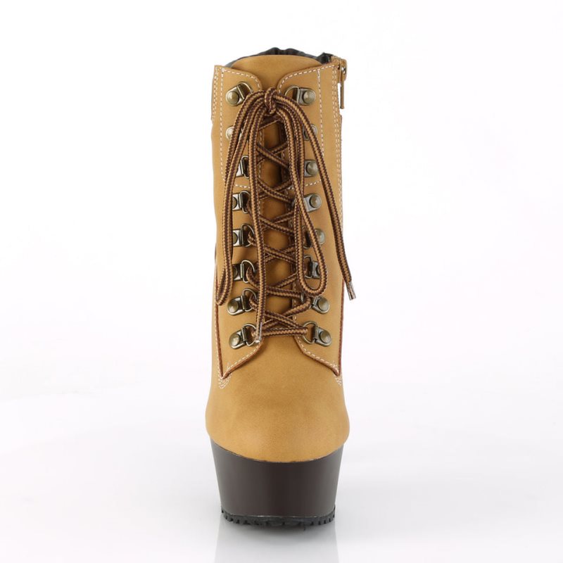 Pleaser Delight-600TL-02 Laarzen Dames Bruin | BELGIE BEGINJTP