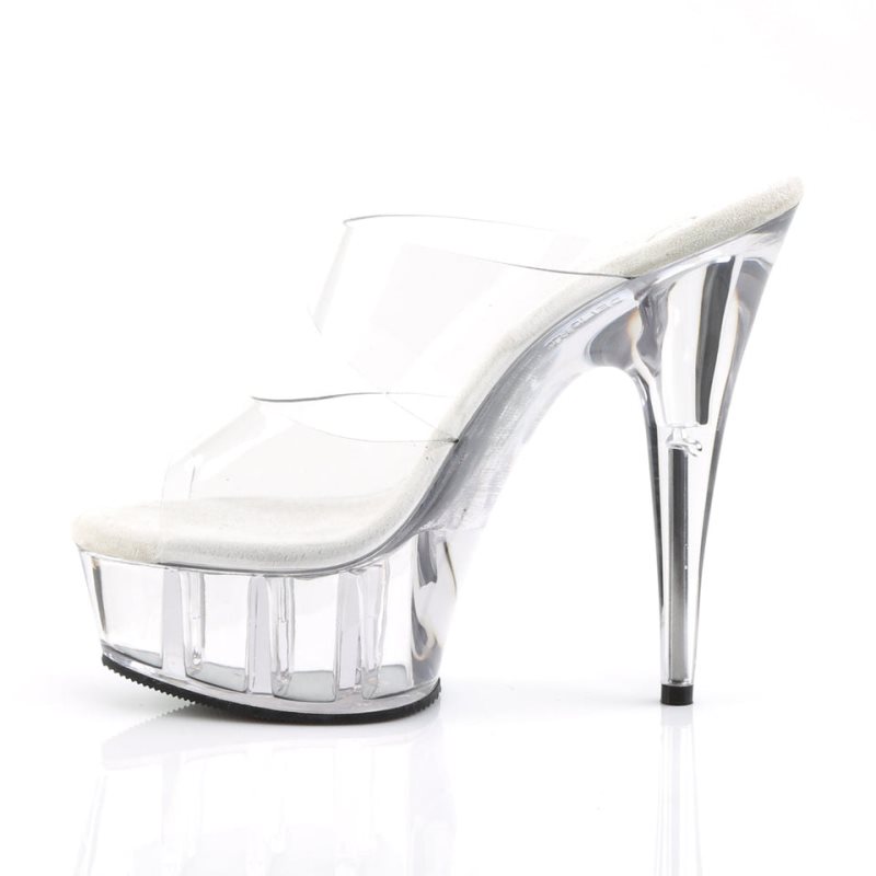 Pleaser Delight-602 Badslippers Plateauzool Dames Clear | BELGIE BEMRPDGZ