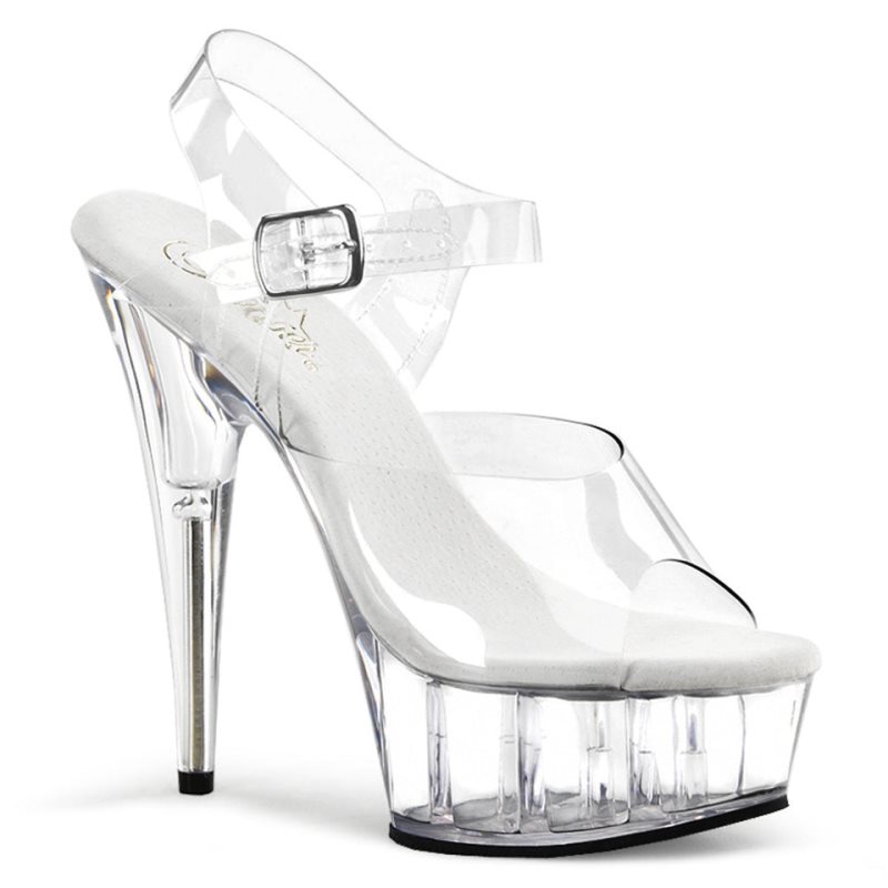 Pleaser Delight-608 Hakken Dames Clear | BELGIE BEKYTMNJ