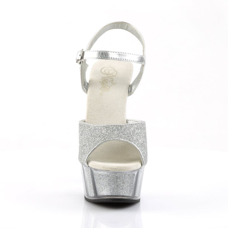Pleaser Delight-609-5G Hakken Dames Zilver | BELGIE BEGDNRFU