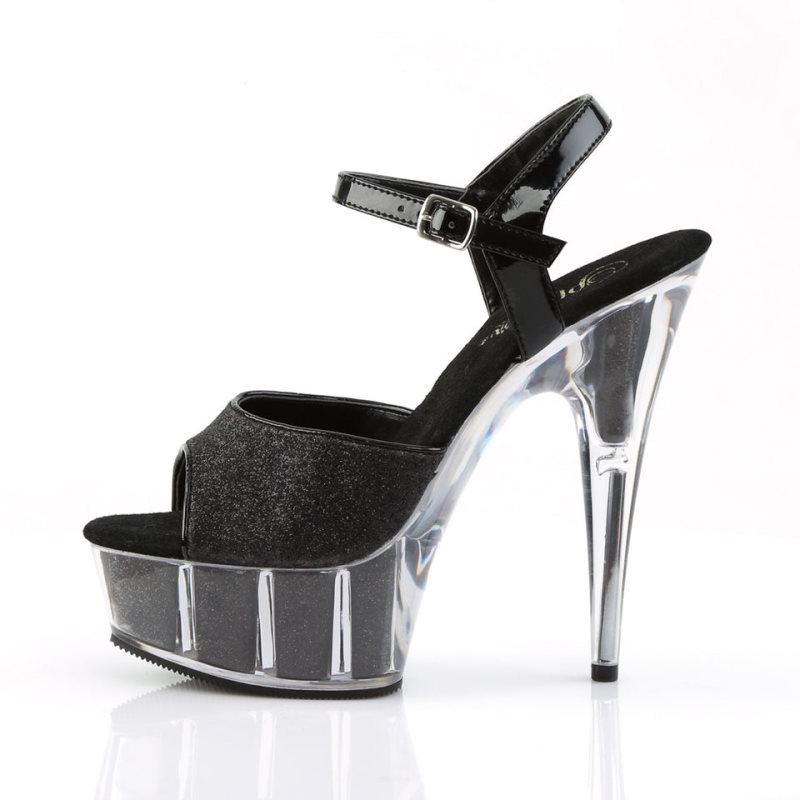 Pleaser Delight-609-5G Hakken Dames Zwart | BELGIE BESXJZMR