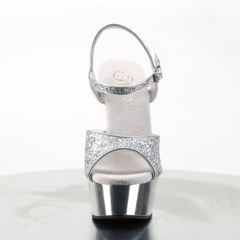 Pleaser Delight-609G Hakken Dames Zilver | BELGIE BELMRDUC