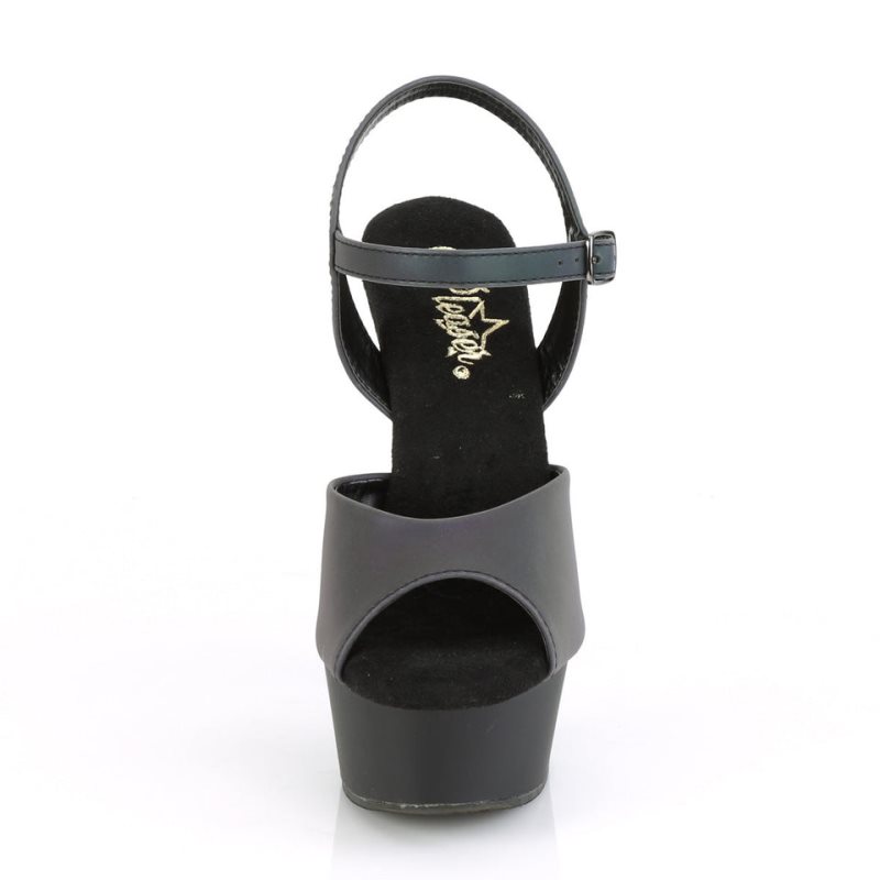 Pleaser Delight-609REFL Hakken Dames Groen Zwart | BELGIE BEGZCOPS
