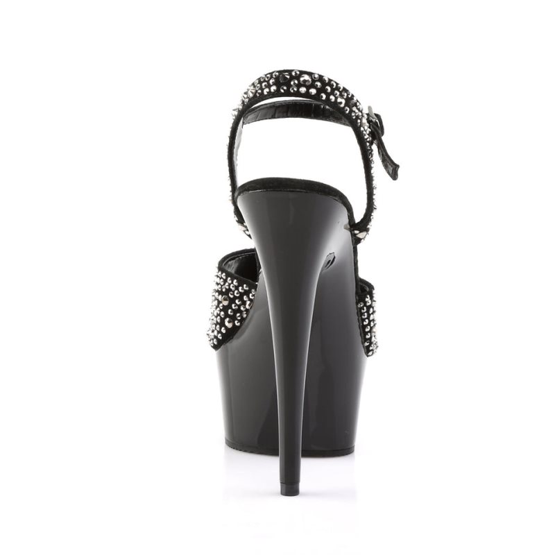 Pleaser Delight-609RS Suede Hakken Dames Zwart | BELGIE BEAZJVSB