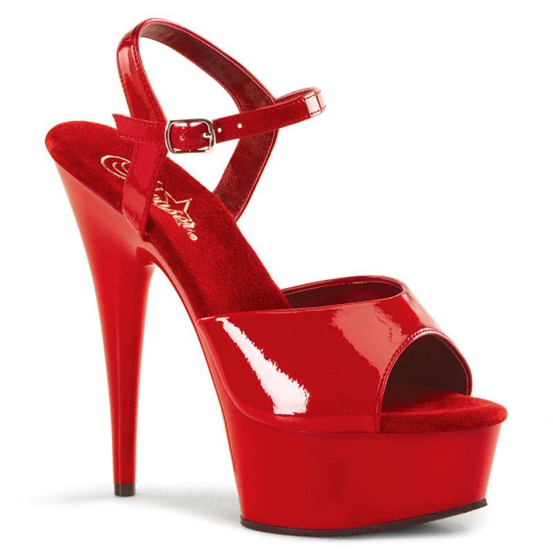 Pleaser Delight-609 Hakken Dames Rood | BELGIE BEUVFKMJ