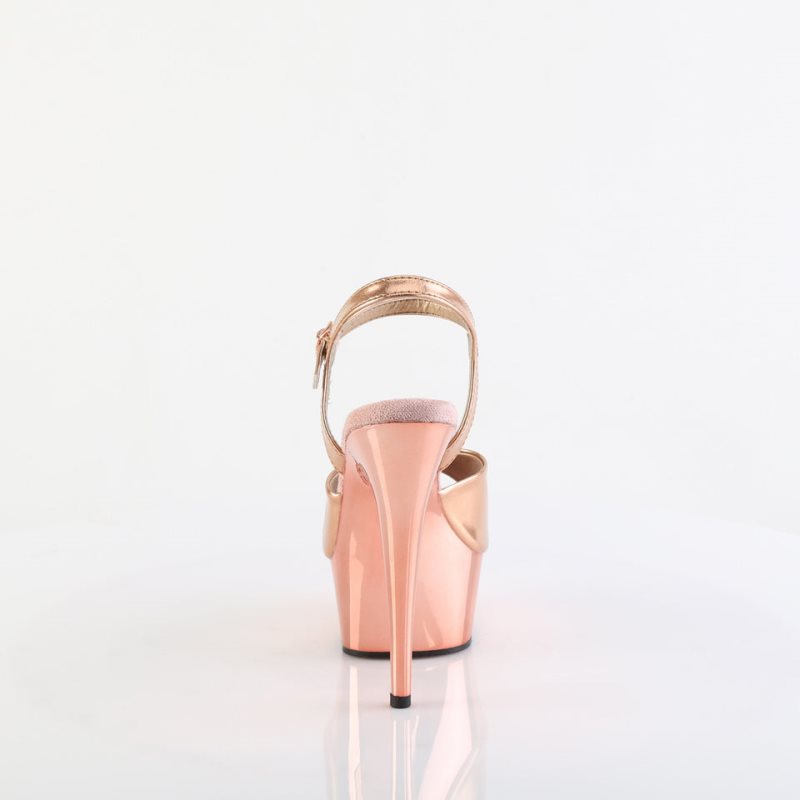 Pleaser Delight-609 Hakken Dames Roze Goud | BELGIE BEPEJWXZ