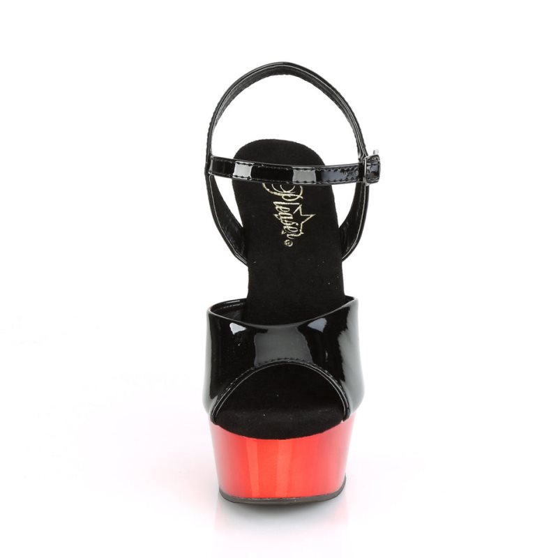 Pleaser Delight-609 Hakken Dames Zwart Rood | BELGIE BEIACEGH