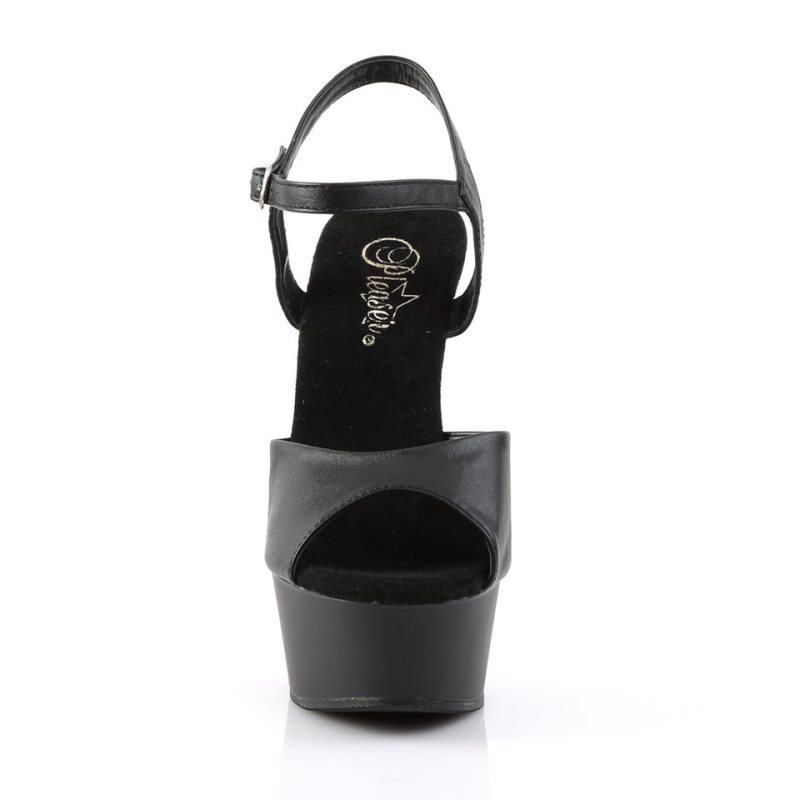 Pleaser Delight-609 Vegan Leather Hakken Dames Zwart | BELGIE BEDIBSCZ