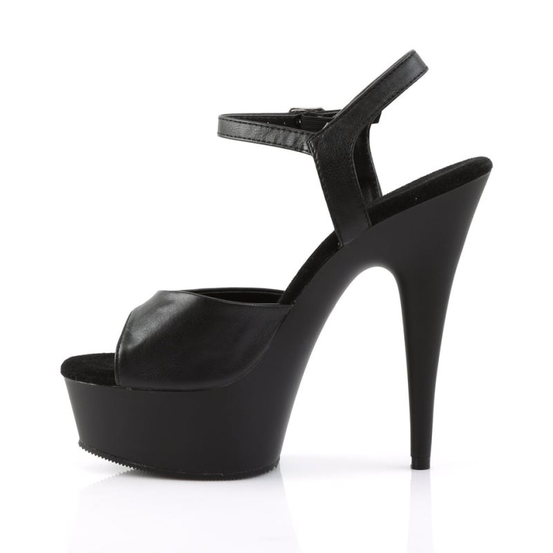 Pleaser Delight-609 Vegan Leather Hakken Dames Zwart | BELGIE BEDIBSCZ
